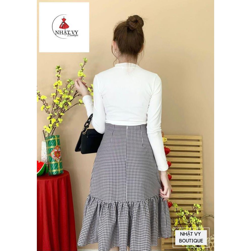 Chân váy caro đuôi cá - NHATVY D1822 | BigBuy360 - bigbuy360.vn