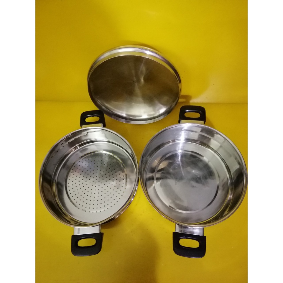 Nồi hấp inox nội địa Nhật, size 27cm, cao 18cm (mã 674KT), Không dùng từ