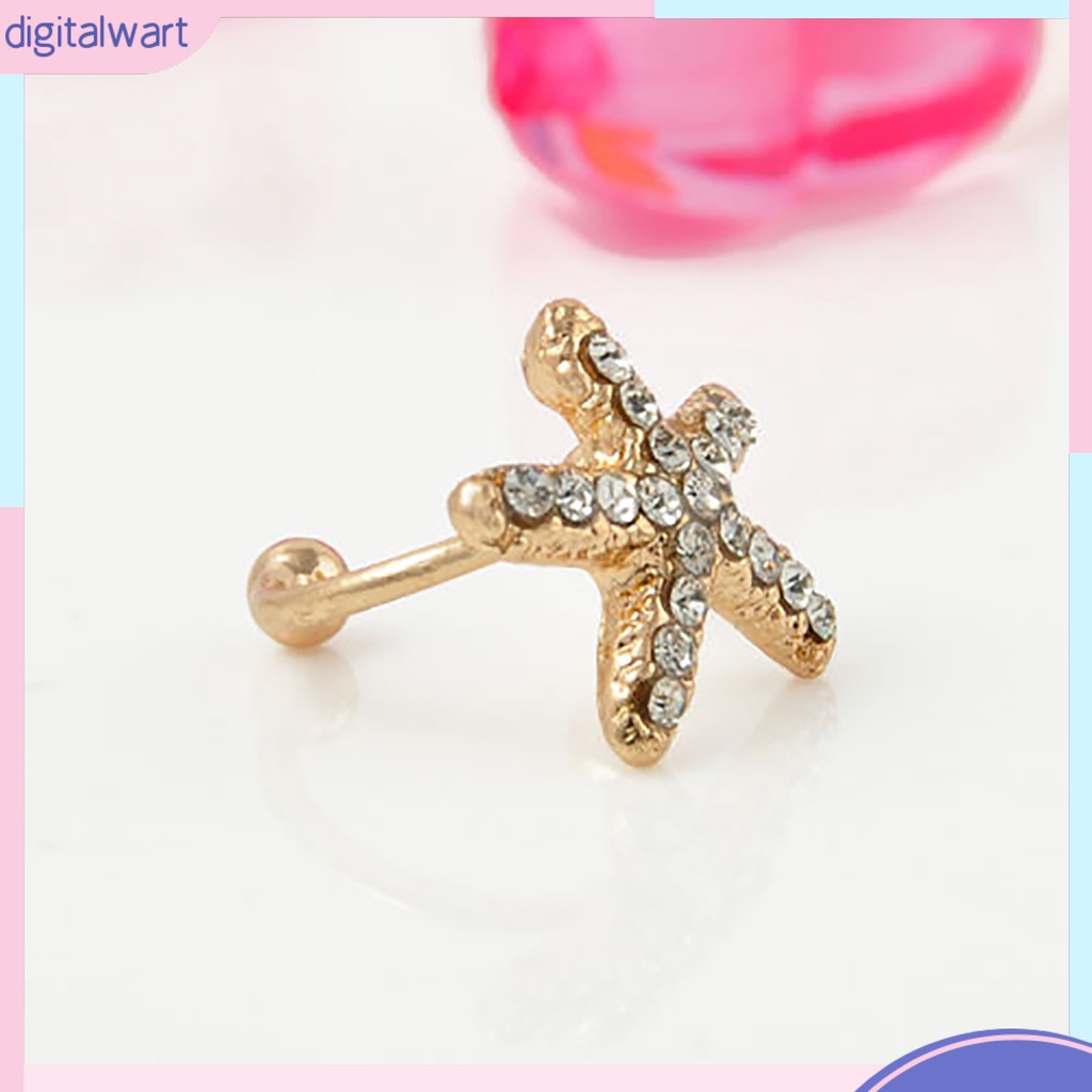 Khuyên kẹp vành tai hình sao biển/trái tim đính đá thanh lịch