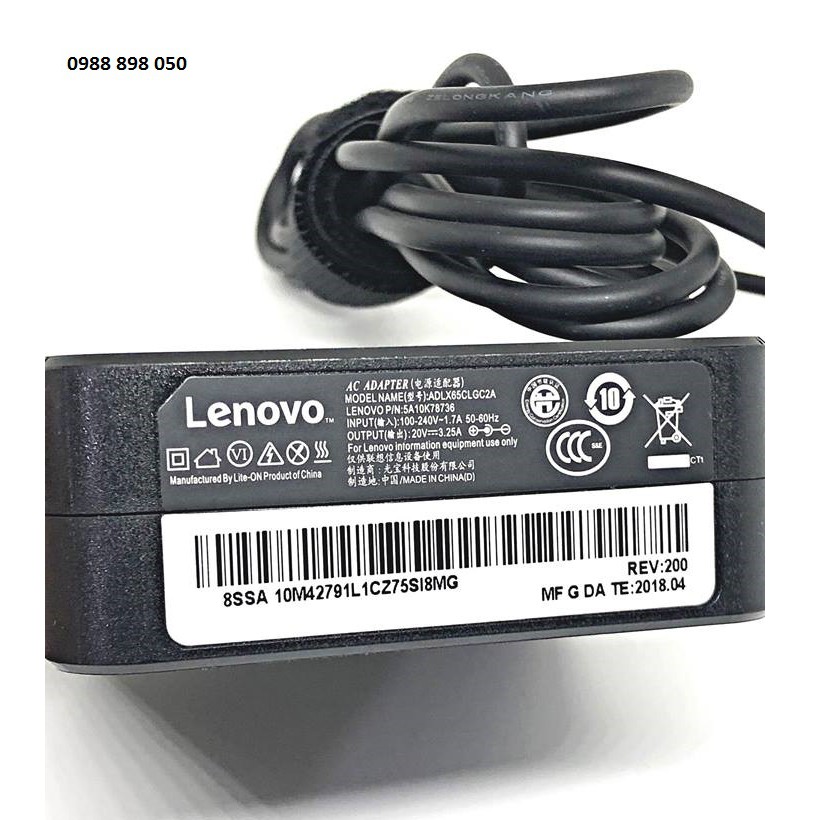 SẠC LENOVO 20V 3.25A CHÂN TRÒN NHỎ