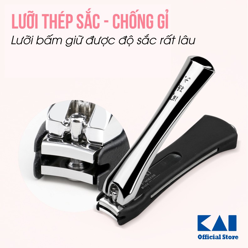 [CHÍNH HÃNG] Bấm móng tay Nhật KAI HC1802 siêu sắc siêu chống gỉ - Kèm dũa và đựng móng thừa - BH 12 tháng 1 ĐỔI 1