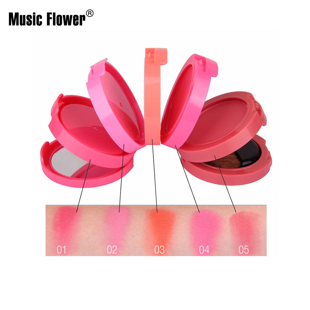 [Hàng mới về] Phấn đánh má hồng 5 màu trang điểm nude và làm sáng thương hiệu Music Flower M2089