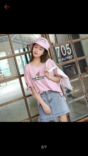 HOT DEAL 🎀 ÁO THUN DƯA HẤU TAY KHOET CỘT NƠ