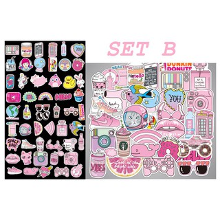 Sticker dán Set 50 miếng Pink Cute