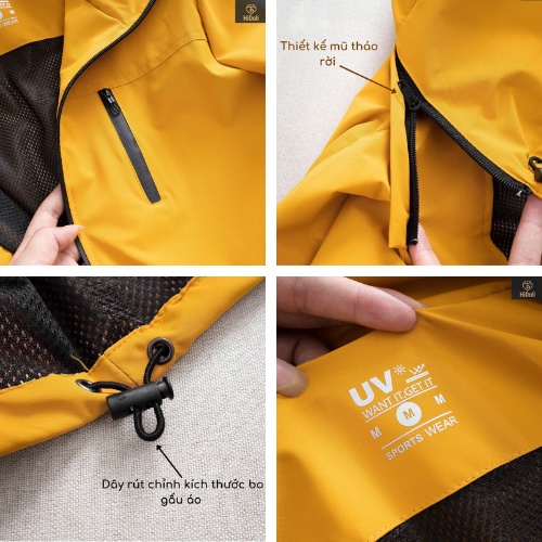 Áo khoác gió nam nữ 2 lớp cao cấp, Áo gió tráng bạc Hidoli cản gió chống thấm nước hiệu quả | BigBuy360 - bigbuy360.vn