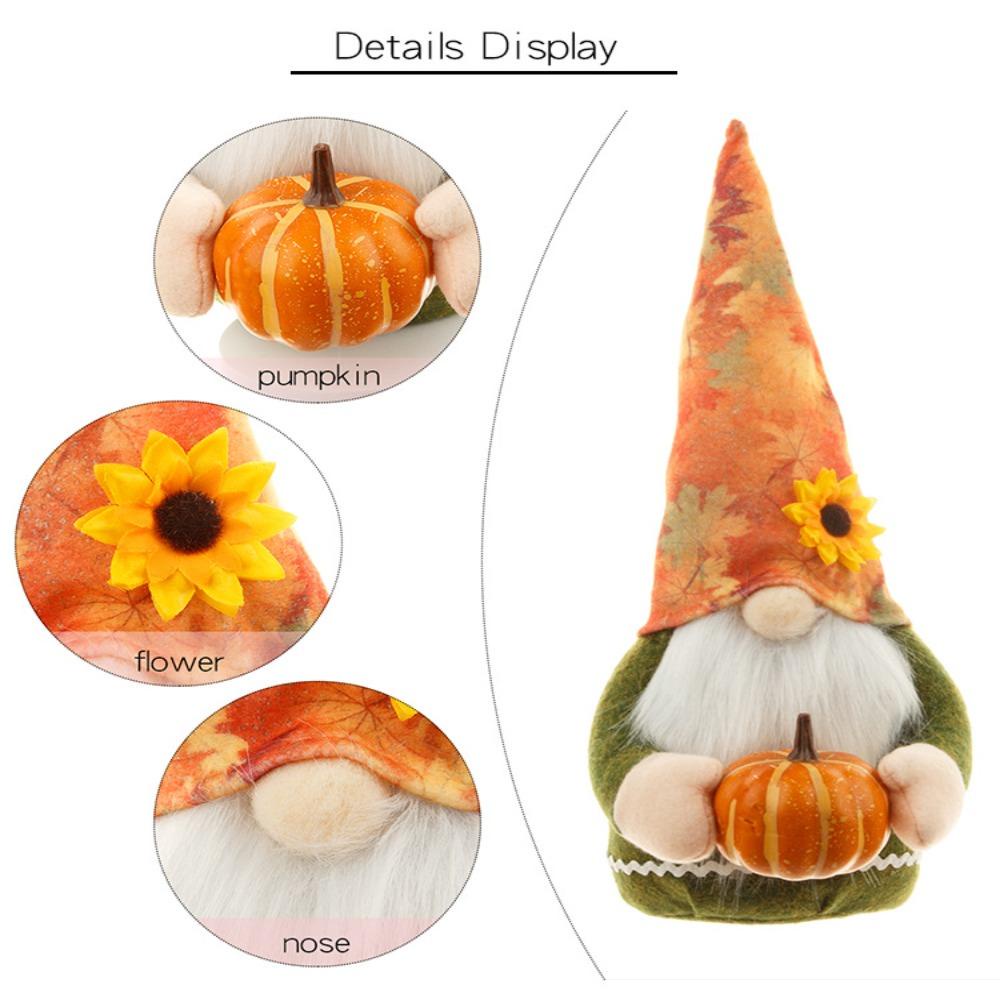 LANFY Búp Bê Gnome Lá Phong Bí Ngô Hoa Hướng Dương Lễ Tạ Ơn Mùa Thu
