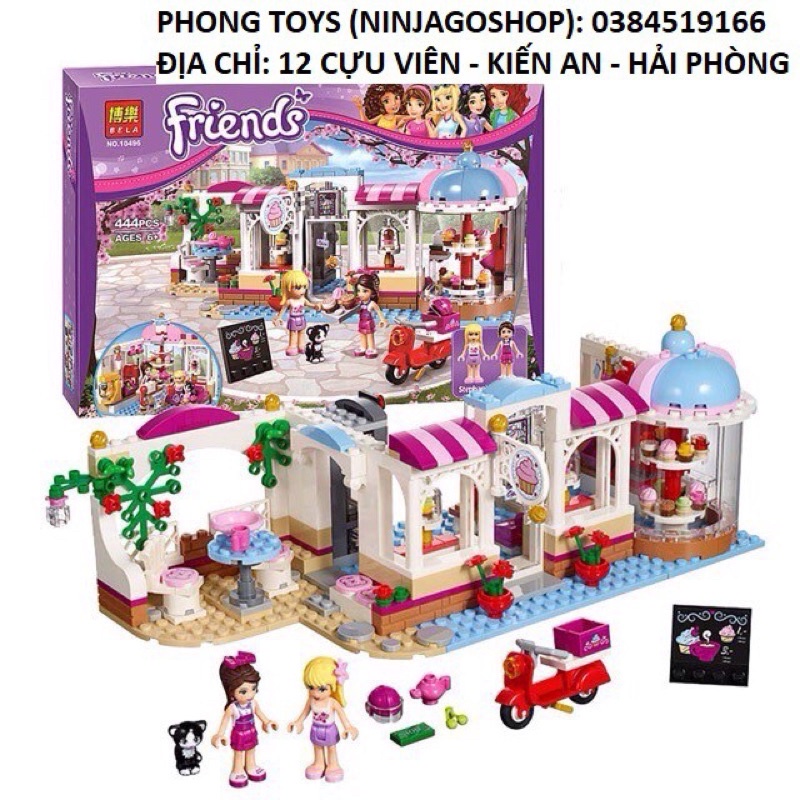 Lắp ráp xếp hình lego friends Girls Club Bela 10496 : Tiệm Cafe bánh ngọt hồ trái - tiệm bánh của Naomi