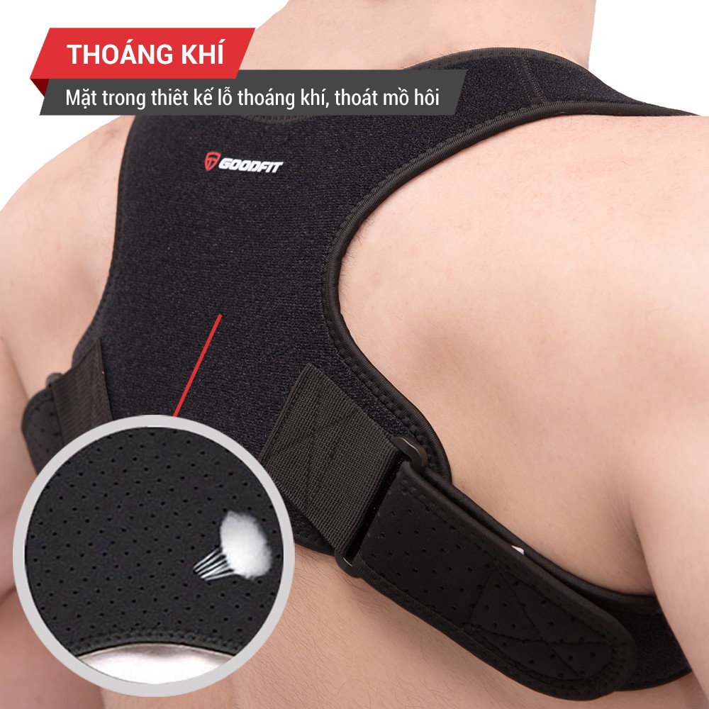 Đai chống gù lưng nam, nữ chính hãng GoodFit đai định hình cơ thể chất liệu bền, thoáng khí GF711P