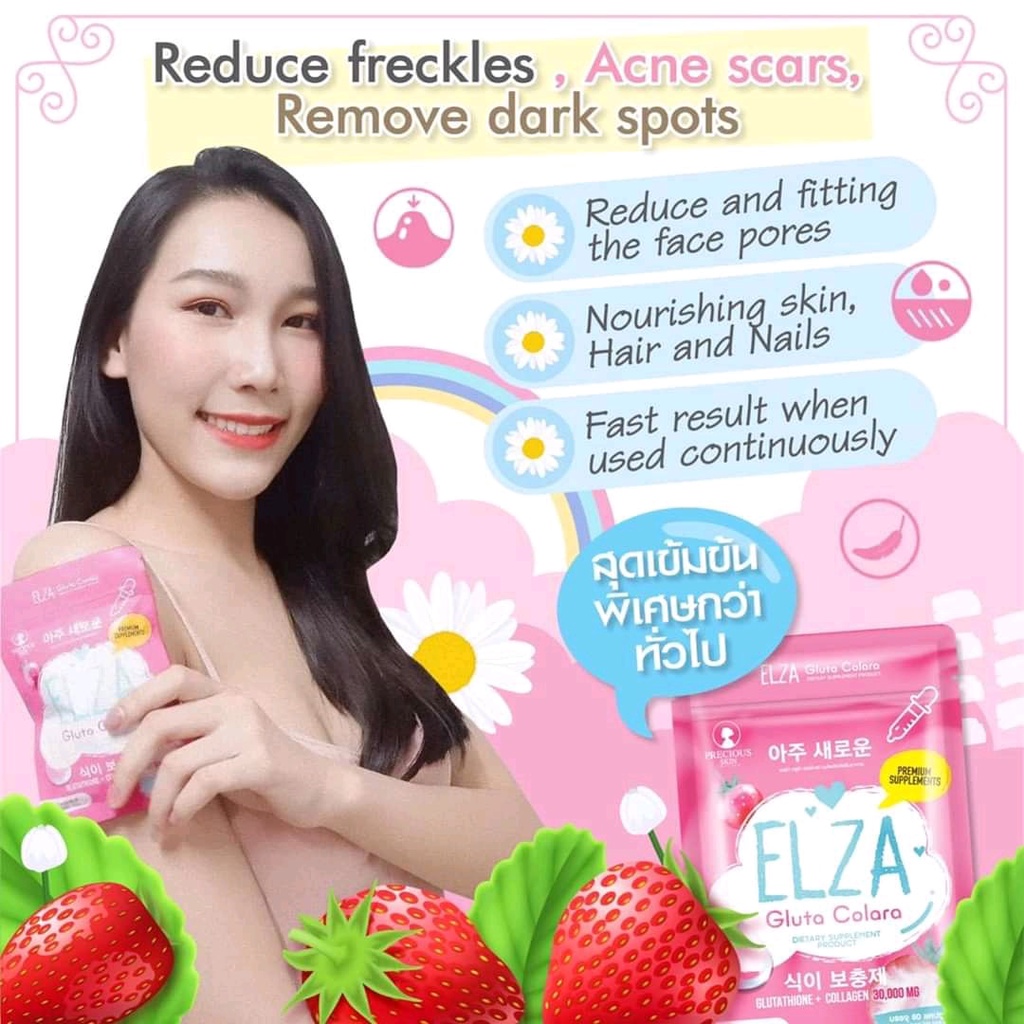 Viên uống trắng da ELZA GLUTA CORALA 60 viên Thái Lan