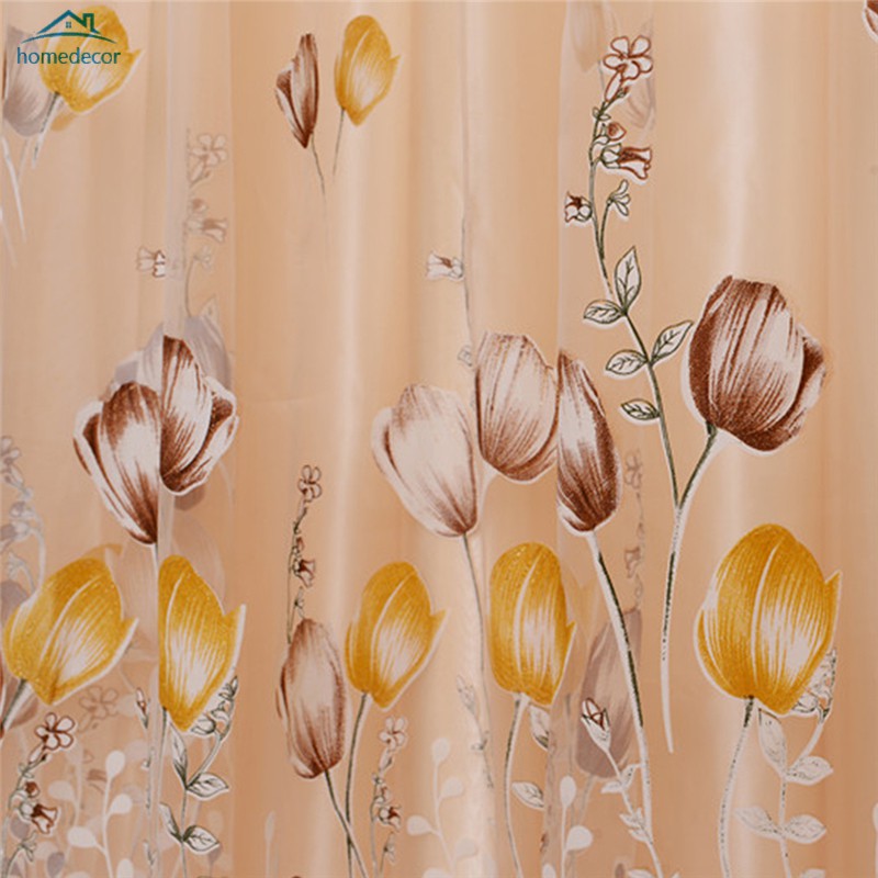 1 rèm cửa sổ Vải Voan Họa Tiết Hoa Tulip 1x2.7m