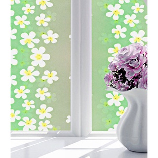 Decal giấy dán kính hoa lài xanh lá keo sẵn khổ 45cm