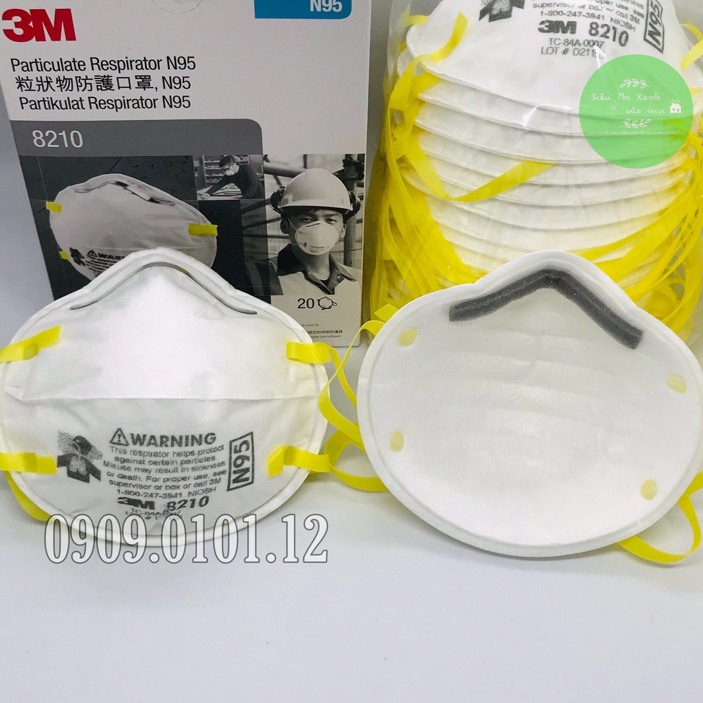 Khẩu trang 3m 8210 cao cấp hộp 20 cái nhập khẩu Hàn Quốc, n95 chính hãng đạt tiêu chuẩn AS/NZS FFP2