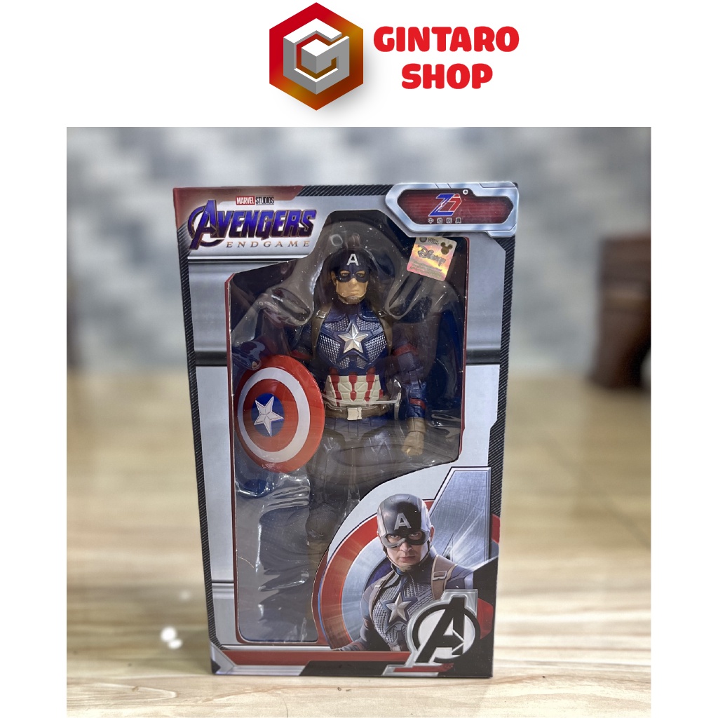 Mô hình marvel Captain America cao cấp, Đồ chơi mô hình nhân vật Captain America Gintaro