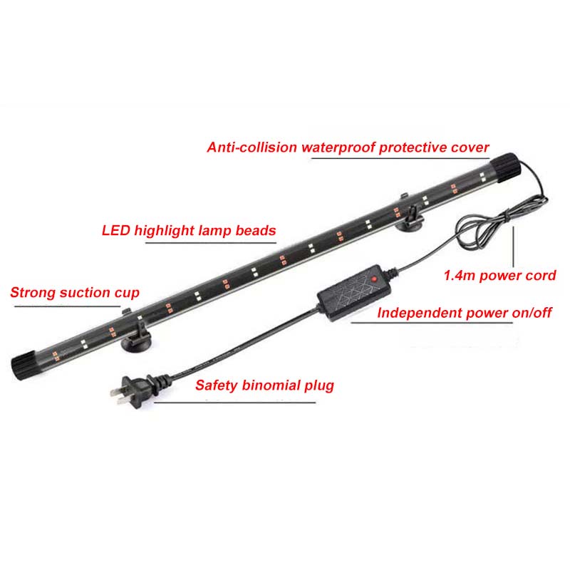 AQUARZOO Aquarium Fish Tank LED light RGB,Lampu Aquarium LED Light for Plant,Blue Red LED Light WRGB Aquarium Light