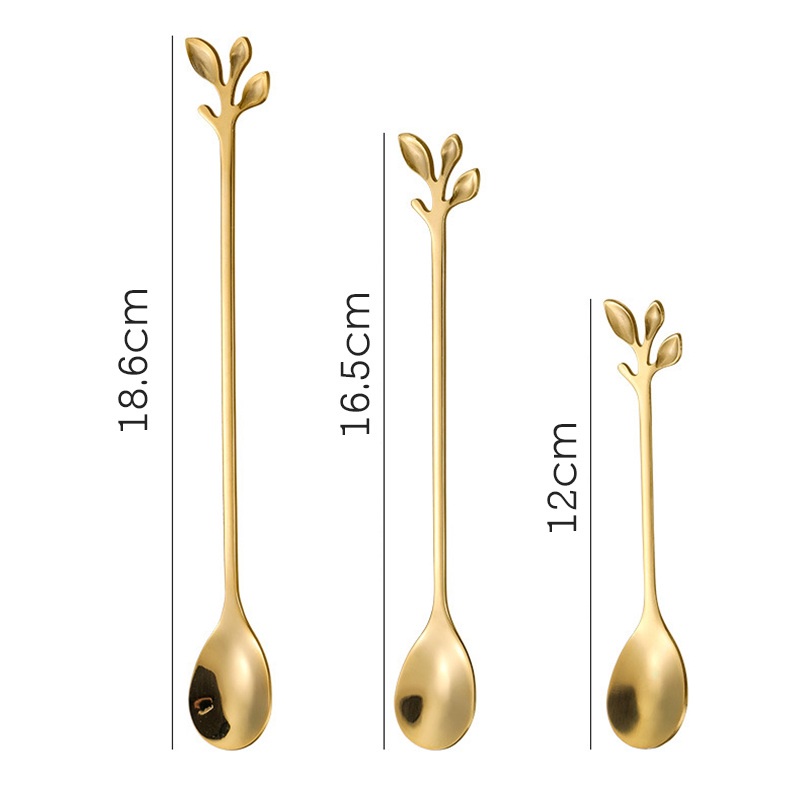 Muỗng Cà Phê Bằng Thép Không Gỉ Kích Thước 18.5Cm Màu Sắc