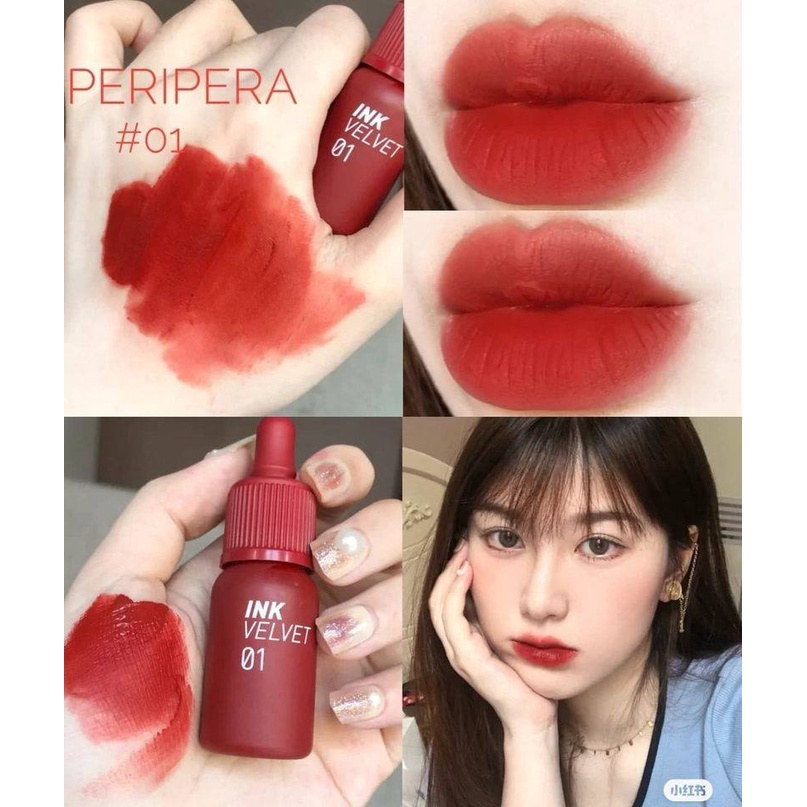 Son Kem Lì Peripera Ink Velvet Tint 4g #01 Good Brick - Đỏ Gạch