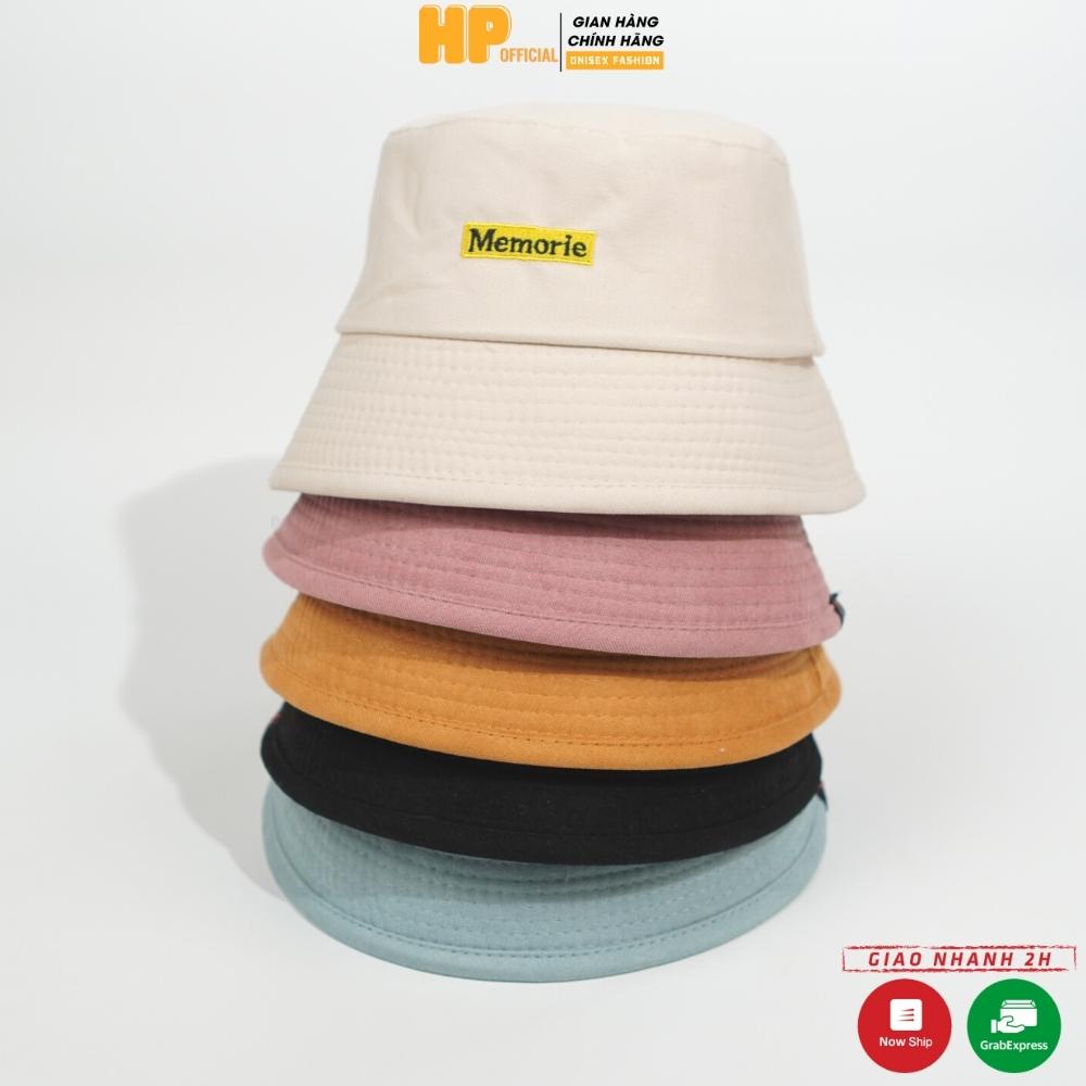 Mũ bucket vành cụp ❤️Nón tai bèo thêu chữ MEMORIE chất nỉ nhung cao cấp form unisex nam nữ N37
