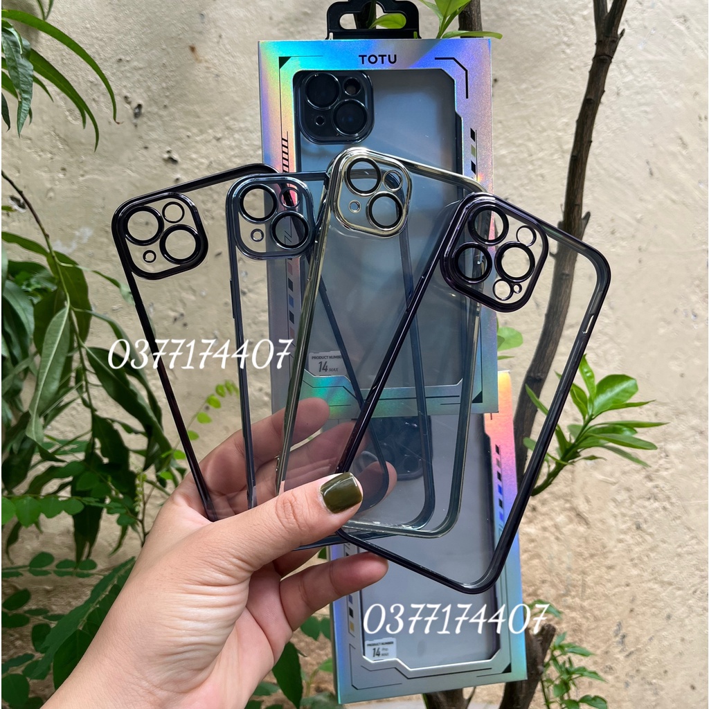 Ốp lưng TOTU viền màu cho iPhone 14, 14 Pro, 14 Plus, 14 Pro Max bảo vệ cụm và mắt Camera siêu đẹp