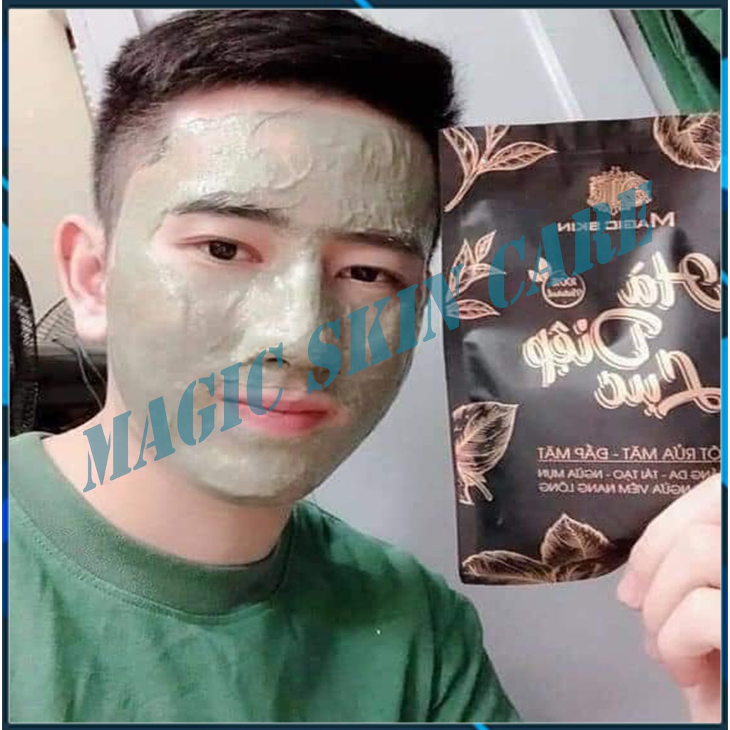 Bột Hà Diệp Lục  Rửa mặt Đắp Mặt  Thiên Nhiên MAGIC SKIN cho da sáng sạch
