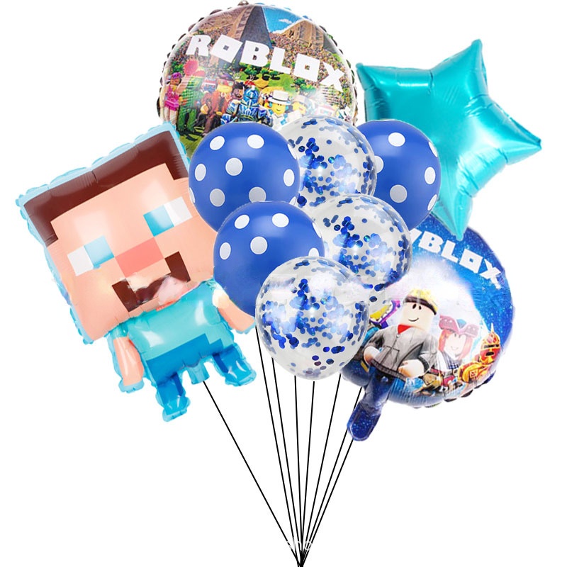 ROBLOX Set 10 Bong Bóng Lá Nhôm Hình Minecraft Dùng Trang Trí Tiệc Sinh Nhật/Làm Phụ Kiện Chụp Ảnh Cho Bé