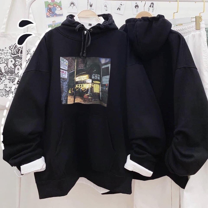 Áo Hoodie Nỉ Lót Bông PHỐ NHẬT Unisex