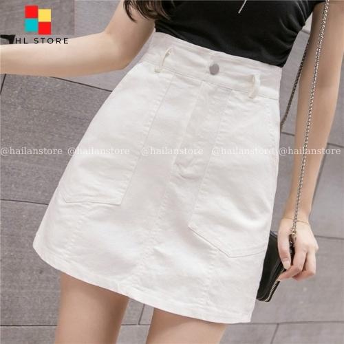 Chân váy chữ A  ngắn ❤️ Chân váy ngắn túi hộp trước chất liệu kaki mềm mịn có quần bảo hộ bên trong Hải Lan Store HL05
