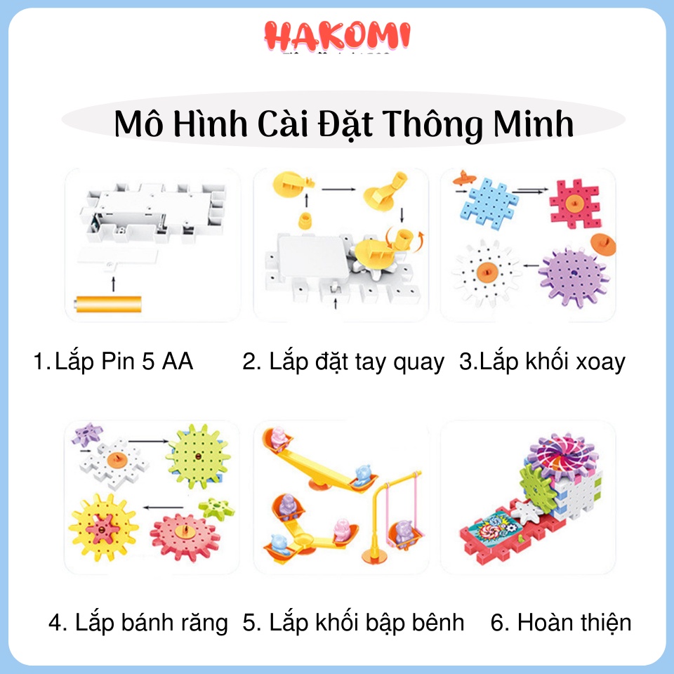 Bộ Đồ Chơi Lắp Ráp Lego Mô Hình Bánh Răng Chuyển Động Thông Minh - Ô tô, Máy Bay, Công Viên Cho Bé Phát Triển Trí Tuệ