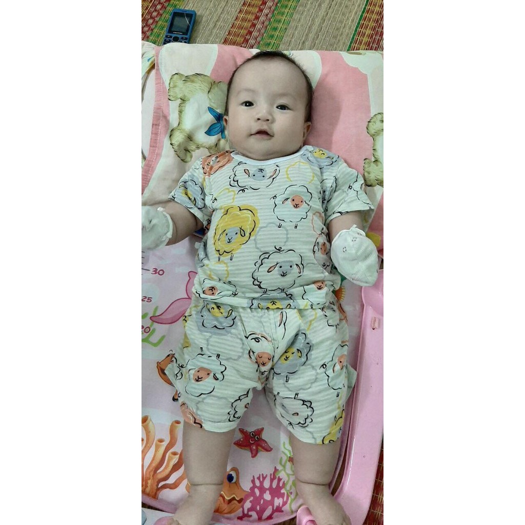 HÀNG LOẠI 1 - Bộ cotton sợi tre/ Bộ Sợi tre cộc tay cho bé trai bé gái