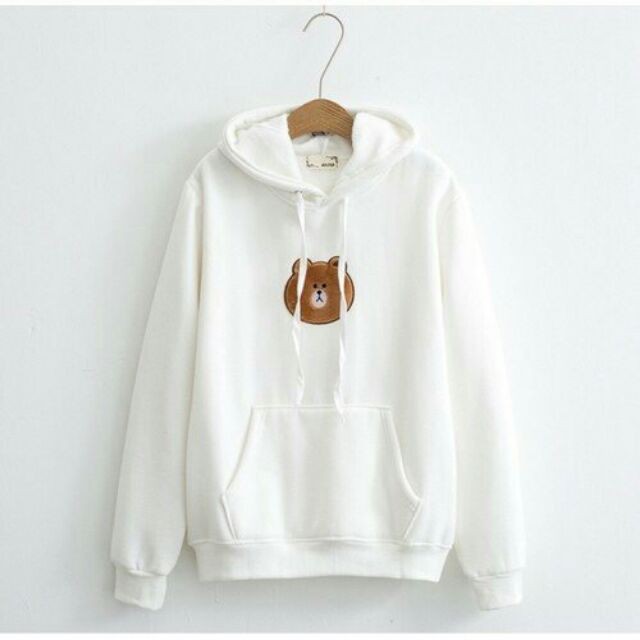 Áo hoodie, áo khoác nỉ thêu mặt gấu Line cute | BigBuy360 - bigbuy360.vn