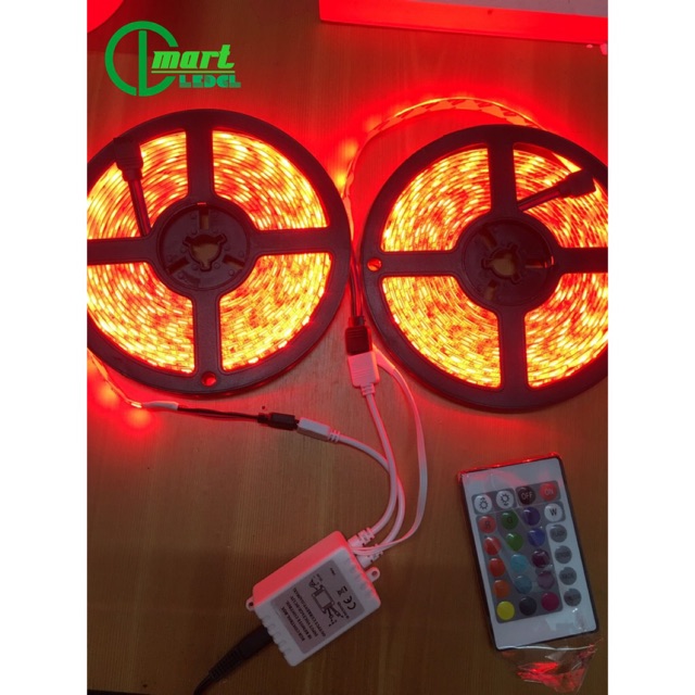 10 MÉT DÂY LED RGB 12V 5050 NHIỀU MÀU KÈM ĐIỀU KHIỂN & NGUỒN