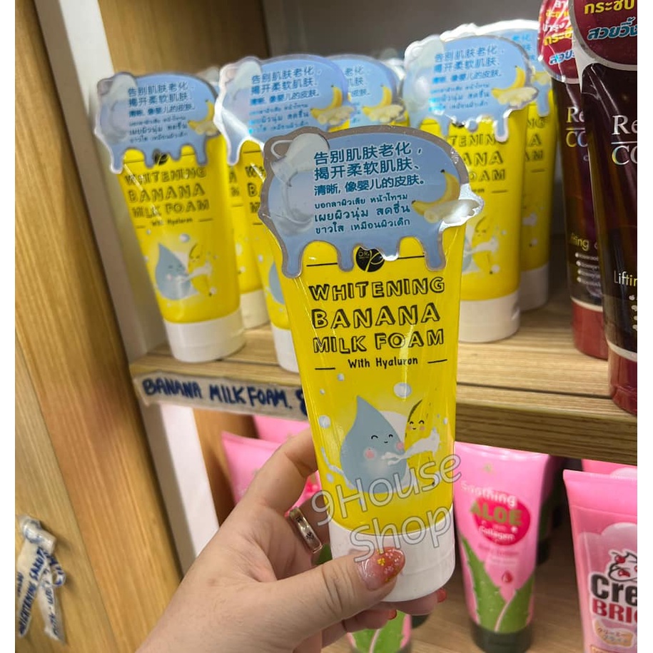 DATE 10/2023 01 Sữa Rữa Mặt Trái Chuối Trắng Da Cấp Ẩm Whitening Banana Milk Foam Thái Lan 100ml