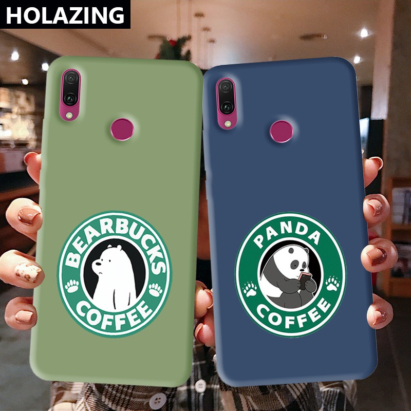 Huawei Y8P Y7 Y6 Pro 2019| Y5 | Y9 Prime 2019 Mate 30 40 Pro 20 Y9S Candy Color Phone Cases vỏ điện thoại We Bare Bears BearBucks Coffee Soft Silicone Cover