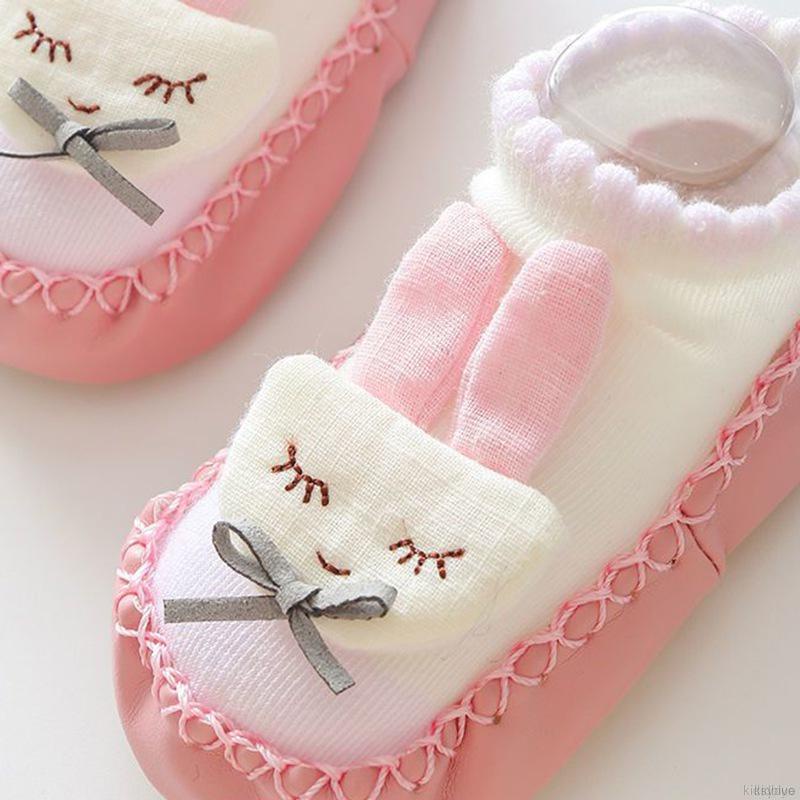 Giày cotton đế mềm chống trượt phong cách hoạt hình cho bé sơ sinh