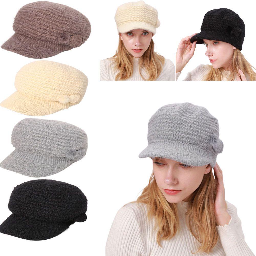 Mũ Beret Lông Thỏ Giữ Ấm Thời Trang Cho Nữ