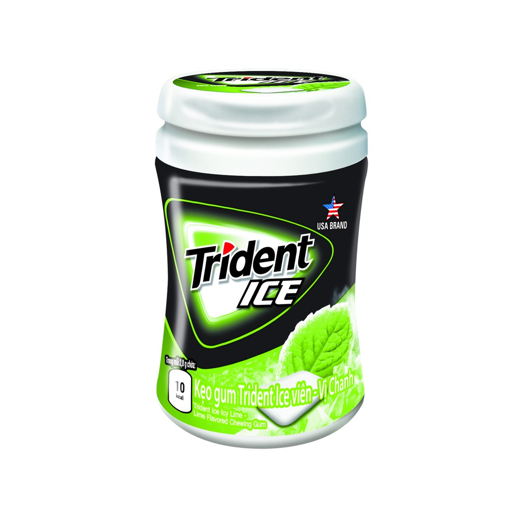 Kẹo gum Trident Ice viên - vị chanh (hộp 40 viên)