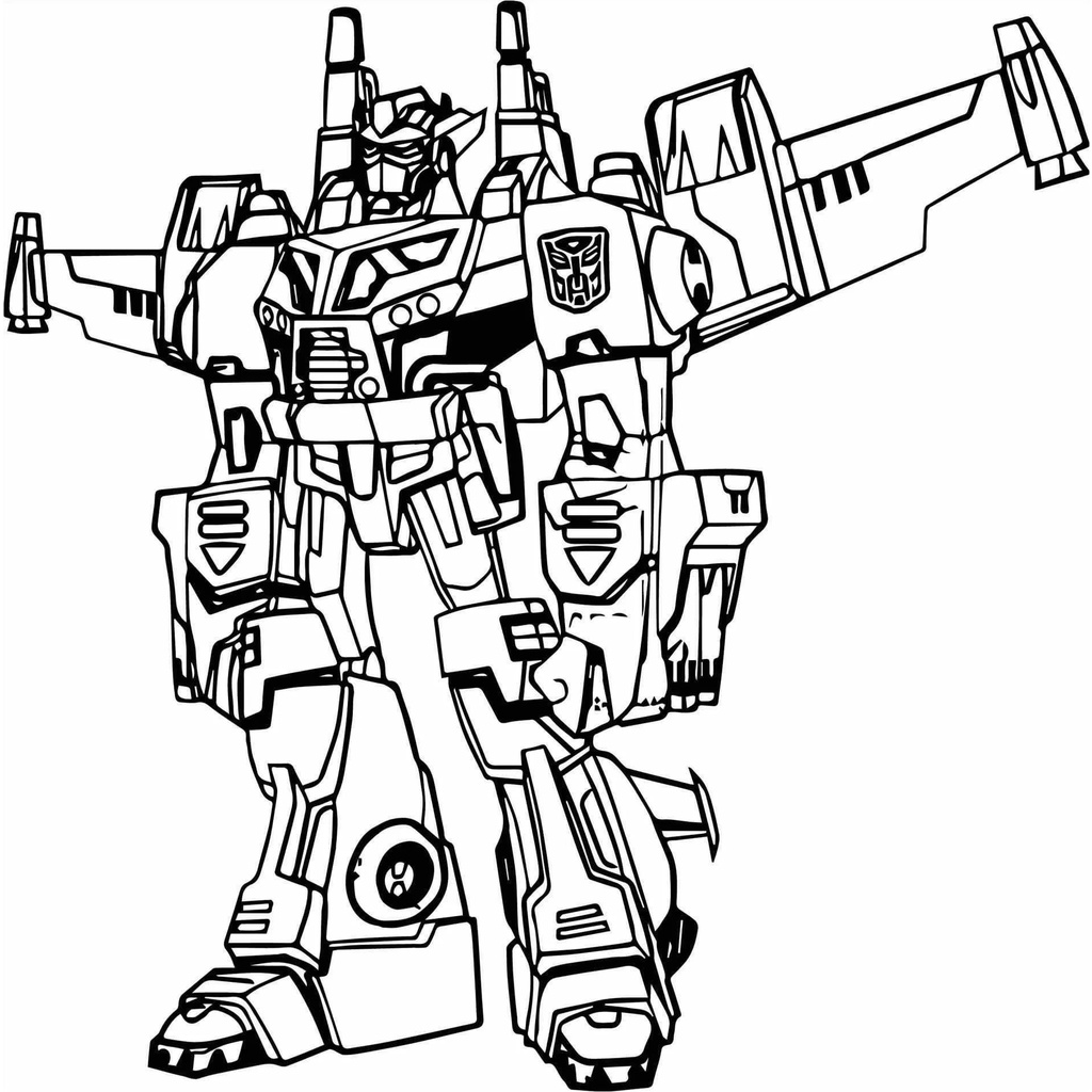 Bộ 50 tranh tô màu Tranformers, giấy tô màu Robot biến hình dành cho trẻ em, tranh tô màu người máy