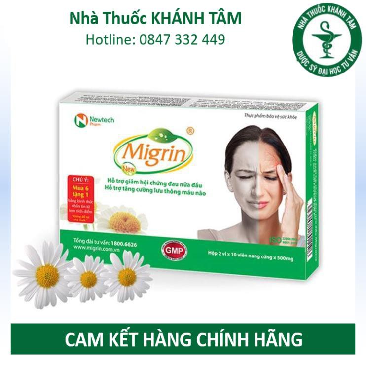 ! Migrin (Hộp 20 viên) - Giảm đau nửa đầu, migraine, thiếu máu não [mingrin] ! !