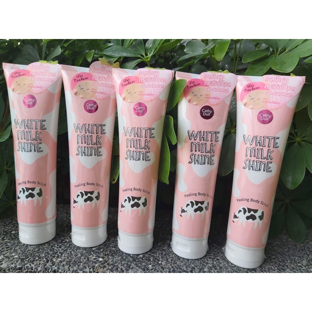 [Giá Sỉ] Set 5 tuýp Tẩy da chết toàn thân white milk shine cathy doll 320ml nội địa Thái