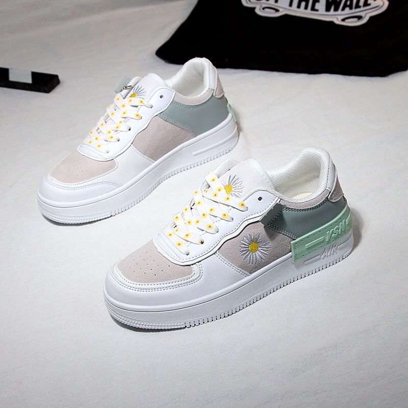 {HCM / CÓ SẴN / ẢNH THẬT} GIAYF THỂ THAO SNEAKER CỔ THẤP XANH HOA CÚC PHONG CÁCH HÀN QUỐC SIZE 36 G4-36245
