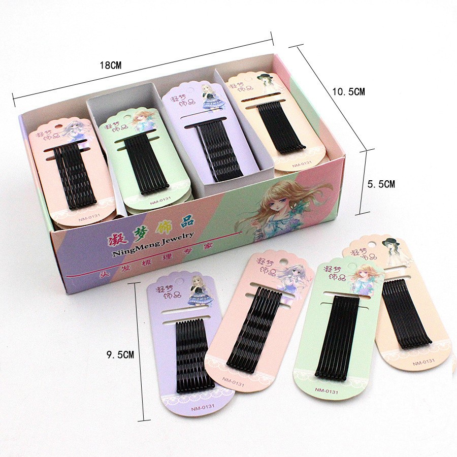 Kẹp tăm đen sơn tĩnh điện cao cấp kẹp tóc mái kẹp tóc cô dâu kích thước 4.7cm và 5.7cm phong cách Hàn Quốc