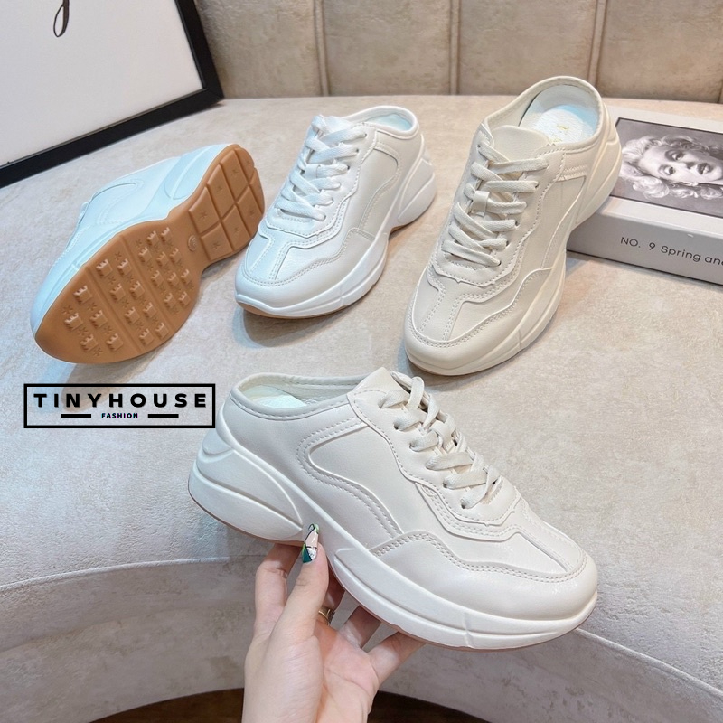 Giày Sục Bata nữ đế thô bánh mì 5cm, Giày thể thao đạp gót đế thô hàng hot quảng châu fullsize nhiều kiểu đủ màu
