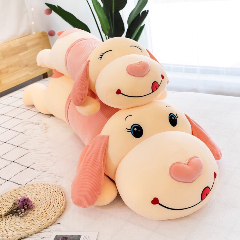 [ HOT trend ] Gấu Bông Chó Mũi Tim Cực trend -Thú Nhồi Bông Búp Bê Siêu Dễ Thương 2 màu xanh hồng 90cm-110cm-140cm MỚI