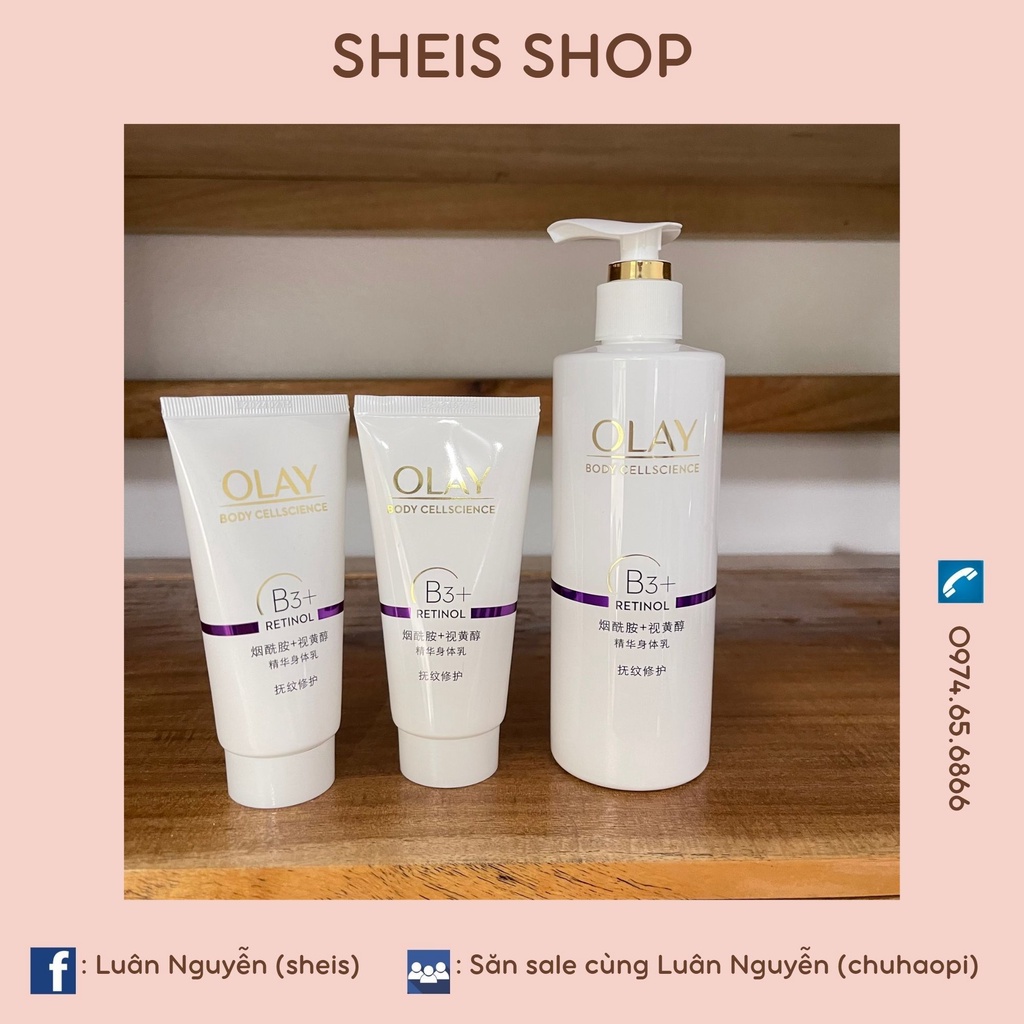 Dưỡng thể Olay B3 retinol  và dưỡng thể Olay Ultra Bright
