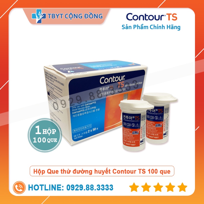 Combo Que thử đường huyết Bayer Contour TS, 50 que, 100 que, 150 que