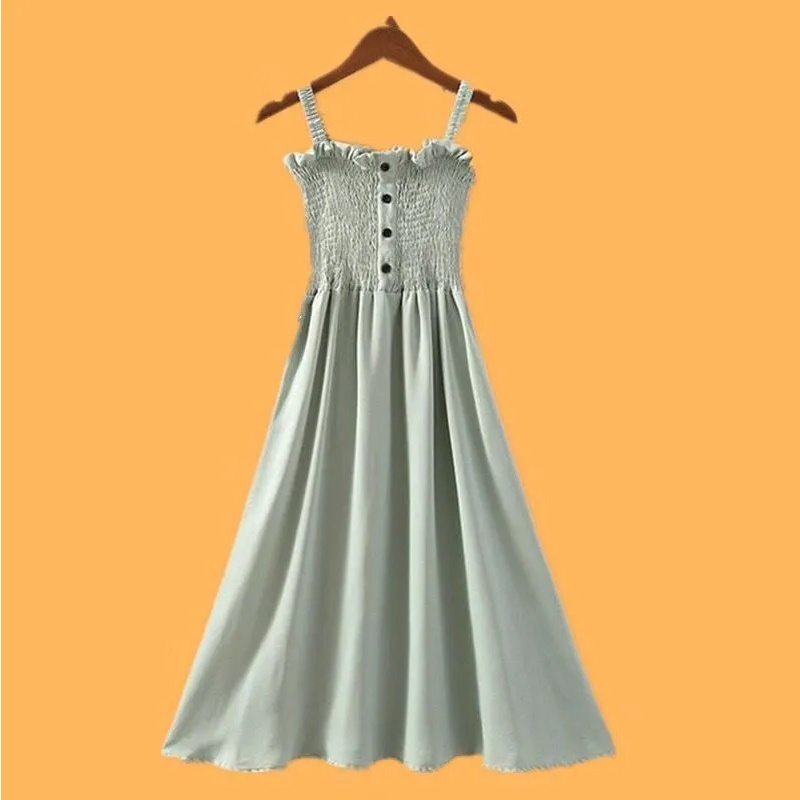 Set Đầm Maxi 2 Dây + Áo Sơ Mi Tay Dài Chống Nắng Thời Trang Cho Nữ