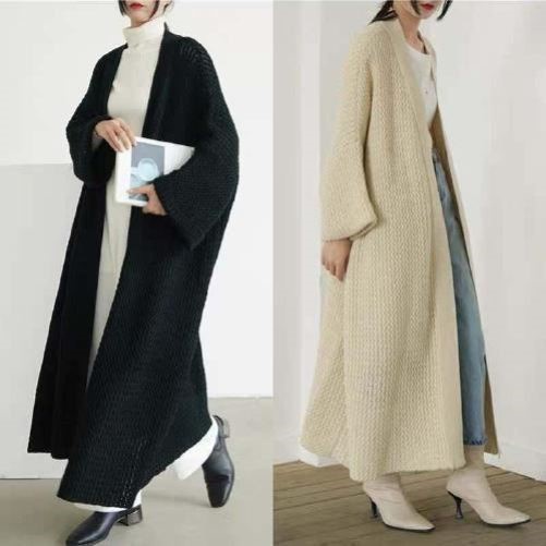 Áo khoác cardigan dệt kim dáng rộng phong cách thời trang thu đông cho nữ