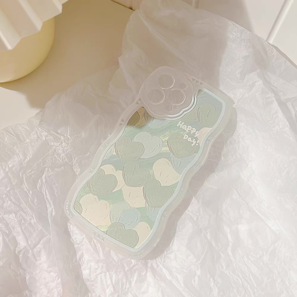 Ốp lưng iphone Trái Tim Xanh Happy Day 14/13/pro/promax/12promax/12pro/12/11promax/11/7plus/8plus - Ina Case