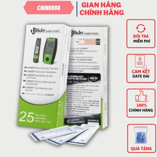 Hộp 25 que thử đường huyết Uright cho máy 4265 TẶNG 25 kim chích máu