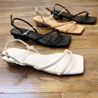 Giày sandal quai mảnh gót 2p
