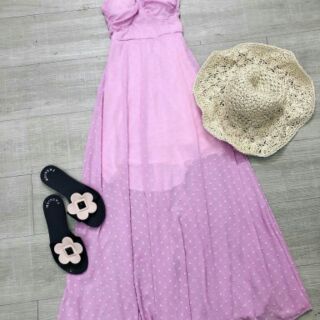 ĐẦM MAXI REN NHÚN BÔNG
